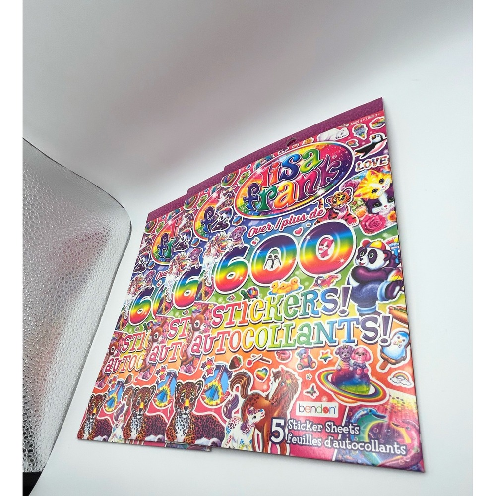 Lisa Frank Sticker Book Set 3 Pack Over 600 Stickers Each Bendon Rainbow Unicorn